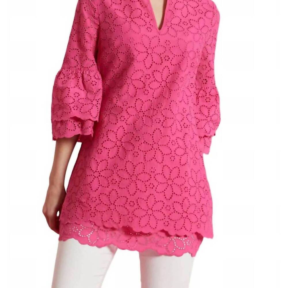 NEW TYLER BOE christa eyelet tunic top in cabaret
